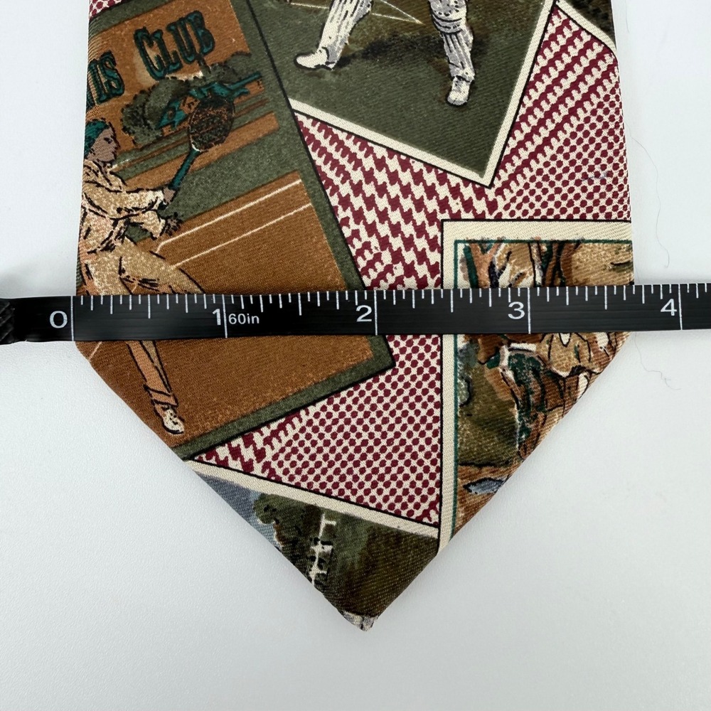 Vintage‎ Brooks Brothers Makers Silk Tie Sports Tennis Cricket Derby 59x3.75 - Picture 7 of 7